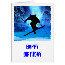 Paysage d'hiver et skieur de style libre cartes