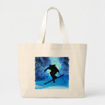 Paysage d'hiver et skieur de style libre sac fourre-tout