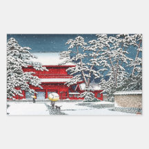 Paysage japonais frais de Kyoto de tombeau de temp Sticker Rectangulaire