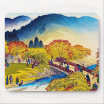 Paysage japonais frais de pont de Fall River de mo Tapis De Souris