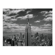 Paysage noir et blanc d'horizon de New York City Carte Postale