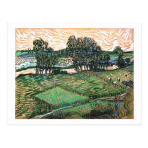 Paysage, pont à travers l'Oise, Vincent van Gogh Carte Postale