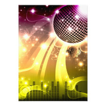 paysage urbain de disco invitations