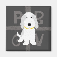 PBGV gris et blanc Aimant Pour Réfrigérateur