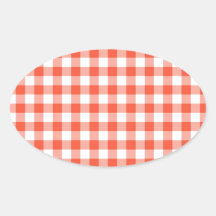 Peach Gingham Sticker