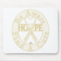 PearlHeartRibbonBeAwareFindCureLight tapis de souris