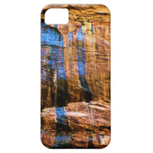 Peau rayée bleue de téléphone de roche coques iPhone 5