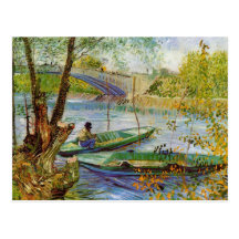 Pêchant au printemps, Vincent van Gogh (F354) Carte Postale