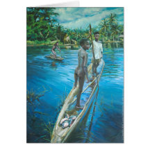 Pêche de garçons cartes de vœux