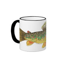 Pêche de truite de Brown Mugs À Café