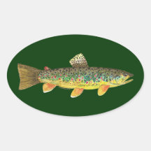Pêche de truite de Brown Stickers Ovales