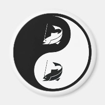 Pêche de Yin Yang Aimant Pour Réfrigérateur