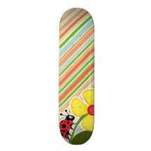 Pêche et coccinelle rayée de Forest Green Skateboards Personnalisables