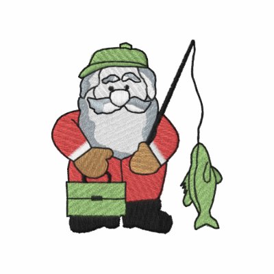 Pêche Père Noël Sweatshirt À Capuche Brodé