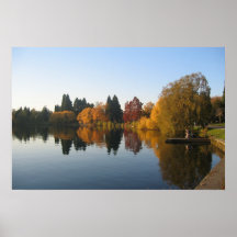 Pêche sur le lac vert poster