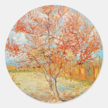 Pêcher rose de Van Gogh dans des autocollants de f