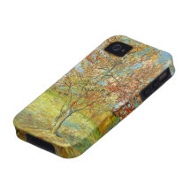 Pêcher rose de Van Gogh dans la fleur, art vintage Coque iPhone 4