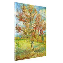 Pêcher rose de Van Gogh dans la fleur, art vintage Toile Tendue