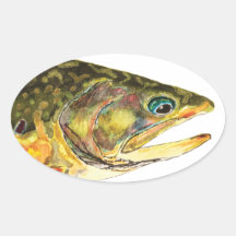 Pêcheur de truite de ruisseau autocollant
