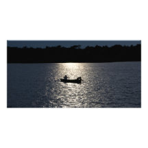 Pêcheur solitaire carte avec photo