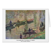 Pêcheurs sur la Seine chez Poissy par Claude Monet Cartes