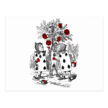 Peignant les roses rouges carte postale
