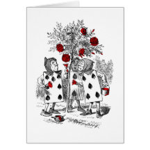 Peignant les roses rouges cartes de vœux