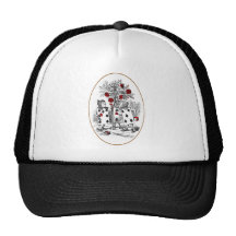 Peignant les roses rouges casquettes