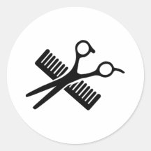 Peigne et ciseaux autocollant