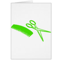 Peigne et ciseaux - coiffeur carte de vœux