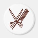 Peigne et ciseaux - coiffeur magnets pour réfrigérateur