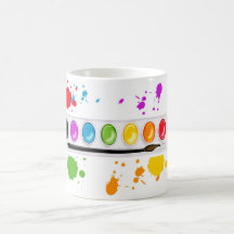 peignez la boîte avec des éclaboussures mugs à café