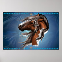 Peignez la copie de visage de cheval affiche
