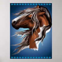 Peignez l'affiche de visage de cheval