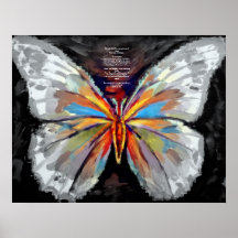 Peinture abstraite de papillon - copies d'art posters