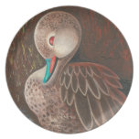 Peinture blanche mignonne de canard de canard pile assiette