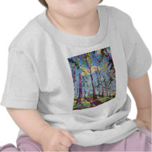 Peinture colorée de forêt t-shirt