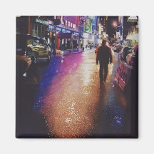 Peinture d'aquarelle de scène de New York de "chim Aimants Pour Réfrigérateur