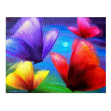 Peinture d'art de papillon - multi carte postale