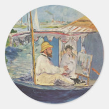 Peinture de Claude Monet - Edouard Manet Adhésifs Ronds