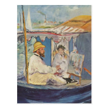 Peinture de Claude Monet - Edouard Manet Carte Postale