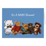 Peinture de la rangée des peluches : Baby shower Carte De Vœux