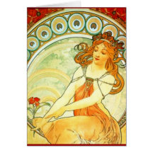 Peinture. De la série d'arts par Mucha Cartes De Vœux