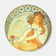 Peinture. De la série d'arts par Mucha Magnets Pour Réfrigérateur