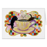 Peinture de Labradors de café Cartes De Vœux