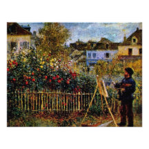 Peinture de Monet dans son jardin à Argenteuil Invitation Personnalisée