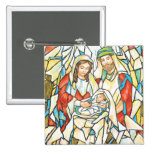 Peinture de nativité en verre souillé badges