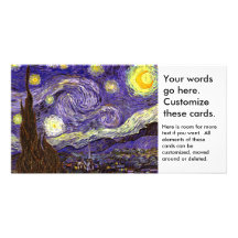 Peinture de nuit étoilée par l'artiste Vincent van Carte Avec Photo