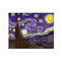 Peinture de nuit étoilée par l'artiste Vincent van Carte Postale