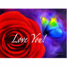 Peinture de papillon de rose rouge - multi photo sculptures